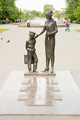 Image showing The monument to the first teacher with classics, Volgograd