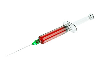 Image showing Medical syringe with drugs for injection isolated