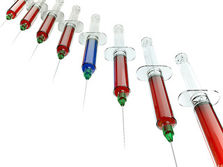 Image showing Right Medical choice with group of syringes isolated