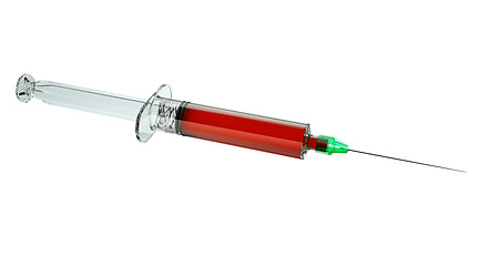 Image showing Medical syringe ready for injection isolated 