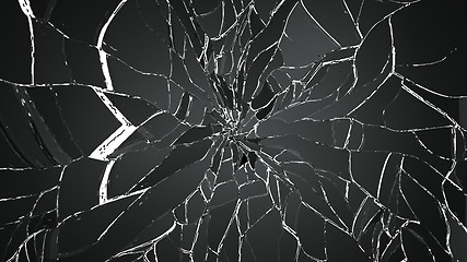 Image showing splitted or shatterd glass on black