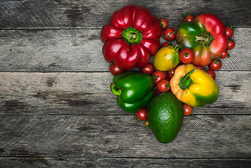 Image showing vegetables heart shape as healthy eating concept