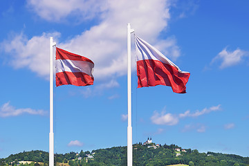 Image showing Austria flags Linz