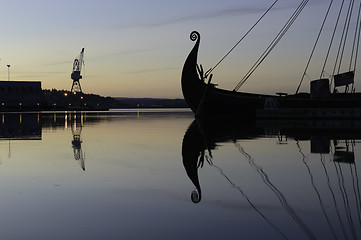 Image showing Vikingship and industry 2