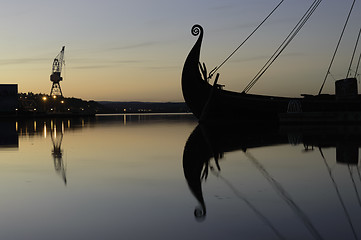 Image showing Vikingship and industry