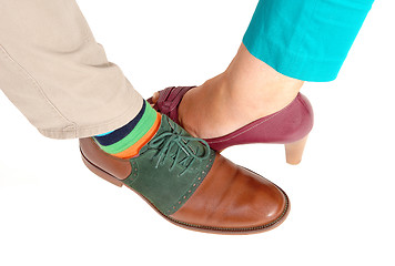 Image showing The shoe of a woman and man.