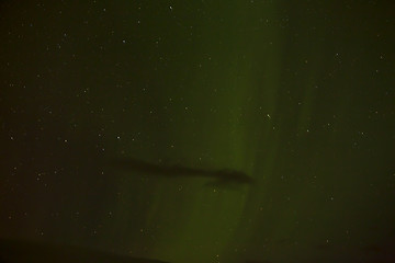 Image showing Northern lights with bright stars, Iceland