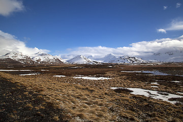 Image showing Snowy mountain landscape in Iceland