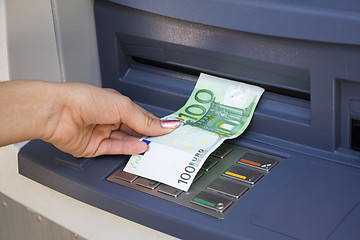 Image showing Withdrawal money out of ATM