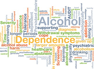 Image showing Alcohol dependence background concept