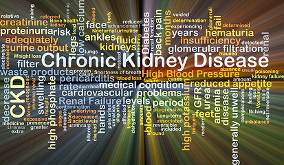 Image showing Chronic kidney disease CKD background concept glowing