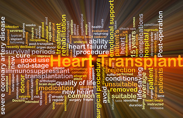 Image showing Heart transplant background concept glowing