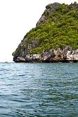 Image showing    stone in thailand kho phangan  bay abstract of a  water   sou