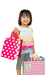 Image showing Asian Kid with shopping bag