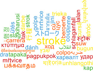 Image showing Stroke multilanguage wordcloud background concept