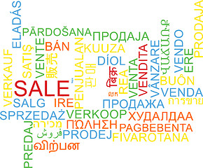 Image showing Sale multilanguage wordcloud background concept
