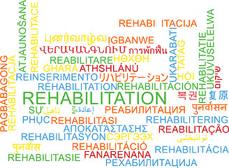 Image showing Rehabilitation multilanguage wordcloud background concept