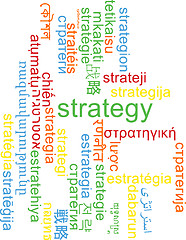 Image showing Strategy multilanguage wordcloud background concept