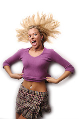 Image showing surprised pretty sexy blond hair young woman