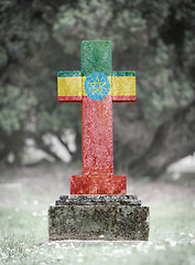 Image showing Gravestone in the cemetery - Ethiopia