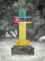 Image showing Gravestone in the cemetery - Mozambique