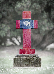 Image showing Gravestone in the cemetery - Wyoming