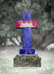 Image showing Gravestone in the cemetery - Cambodia