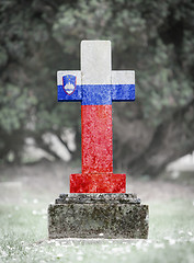 Image showing Gravestone in the cemetery - Slovenia