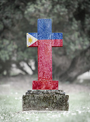 Image showing Gravestone in the cemetery - Philippines