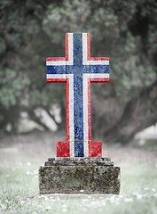 Image showing Gravestone in the cemetery - Norway