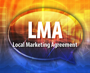 Image showing LMA acronym word speech bubble illustration