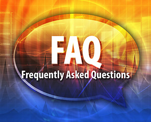 Image showing FAQ acronym word speech bubble illustration