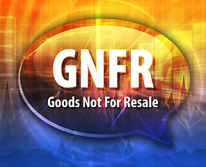 Image showing GNFR acronym word speech bubble illustration