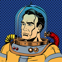 Image showing Manly man astronaut in a spacesuit