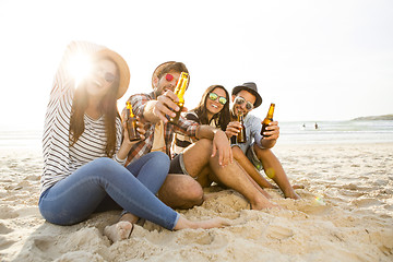 Image showing Summer is better with a cold beer