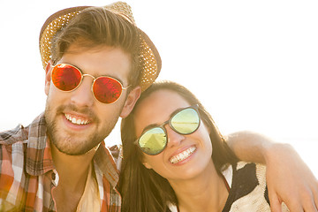 Image showing Young couple at the beach