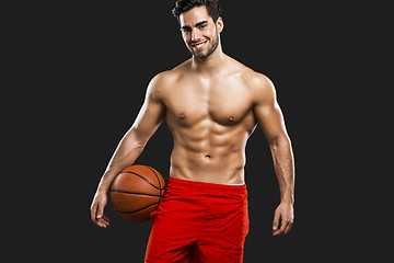 Image showing Handsome basketball player