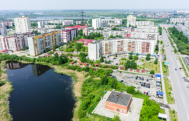 Image showing Residential district and Gipsy lake. Tyumen.Russia