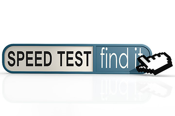 Image showing Speed test word on the blue find it banner