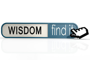 Image showing Wisdom word on the blue find it banner