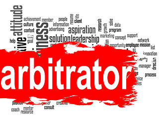 Image showing Arbitrator word cloud with red banner