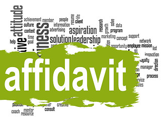 Image showing Affidavit word cloud with green banner