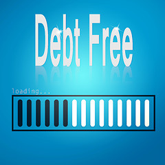 Image showing Debt free blue loading bar