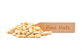 Image showing Pine nuts on white