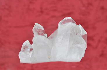 Image showing Rock crystal on red