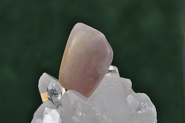 Image showing Fluorite on rock crystal