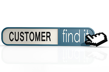 Image showing Customer word on the blue find it banner