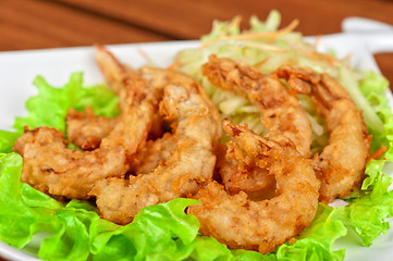 Image showing Fried shrimps