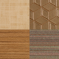 Image showing Set of brown vinyl samples