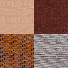 Image showing Set of brown vinyl samples